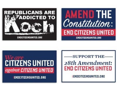 End Citizens United Free Stickers
