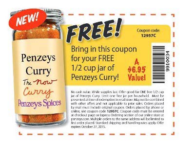Enjoy Free Jar of Penzeys Currey at Penzeys Stores (Expired)