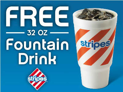 Free Fountain Drink at Stripes Store (Expired)