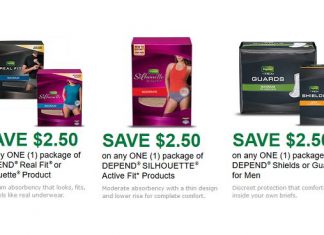Free Depend Product Coupons (US Only)