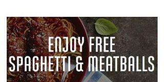 Enjoy Free Spaghetti & Meatballs