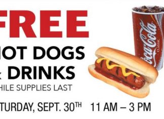 Free Hot Dogs and Soda at Rc Willey Saturday (30th Sep)