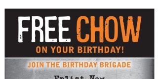 Free Mission BBQ Sandwich on your Birthday (U.S Only)