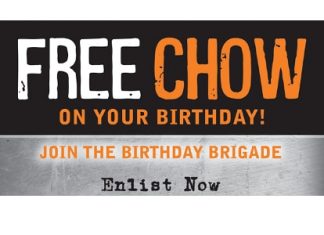 Free Mission BBQ Sandwich on your Birthday (U.S Only)