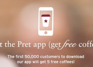 Get 5 FREE Coffee from Pret