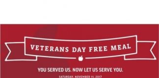 Enjoy Free Meal on Veterans Day