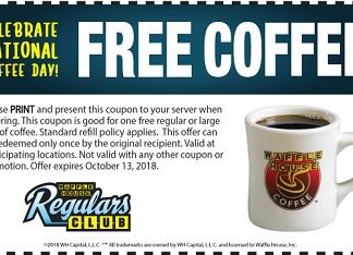 Get Free Coupon of Coffee From Waffle House (Expired)