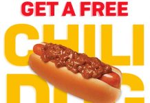 Free Coupon of Chili Dog by Wienerschnitzel